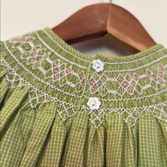 Green Smocked Sleeveless Sundress - Picture 6 of 9